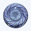 Four-layered SwirlUnited States (?)factory unknown, twentieth centuryDiameter: 5 cm (2 inches)(702351)Miniature blue, pink, and white four-layered swirl weight with a clear glass bubble center