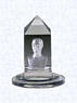 Apsley Pellatt Sulphide ObeliskEnglandApsley Pellatt (attributed), circa 1830Diameter: 6 cm (2 3/8 inches) Height: 8 cm (3 1/8 inches)(702487)Clear glass obelisk enclosing a sulphide bust of an unidentified man; circular stepped base