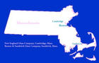 Map of the U.S. state of Massachusetts, showing the location of New England Glass Factory and Boston and Sandwich Glass Factory